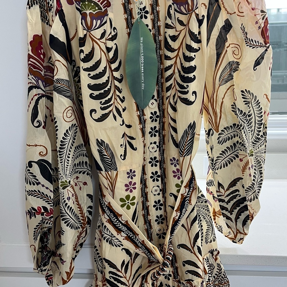 Farm Rio classic nature sand mini dress $248 new with tag - Picture 3 of 8